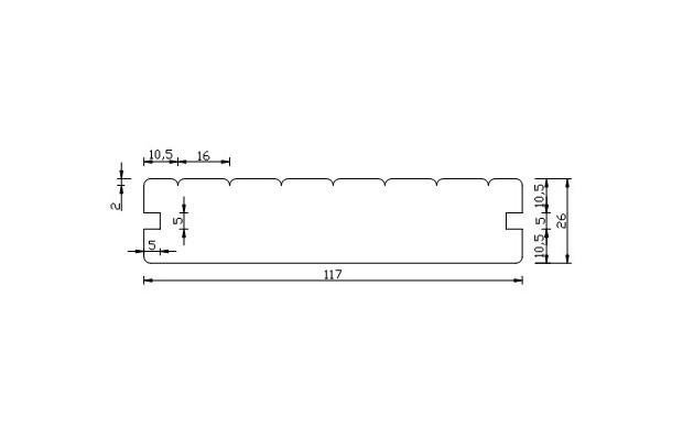 Prkno LUNADECK2 26x117, délka 3000mm, T klip, THERMOWOOD