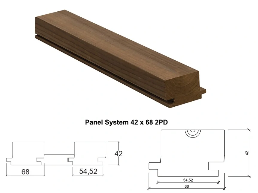 Profil THERMOWOOD Panel System 42x68, délka 3000mm