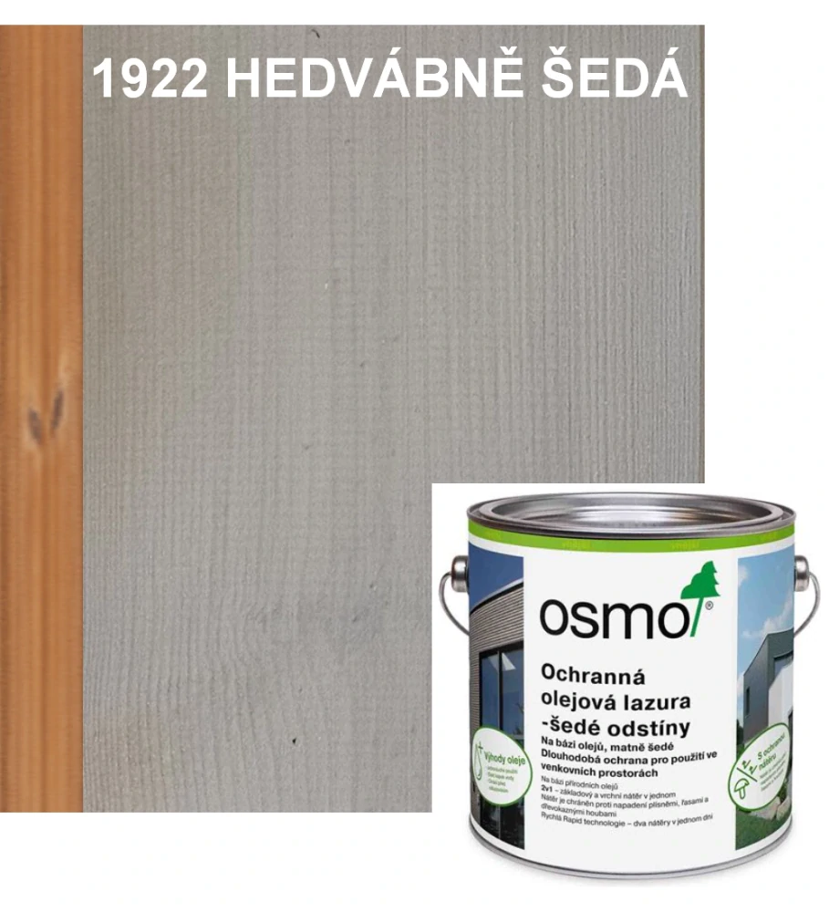 OSMO ochranná olejová lazura - odstín 1922 HEDVÁBNĚ ŠEDÁ