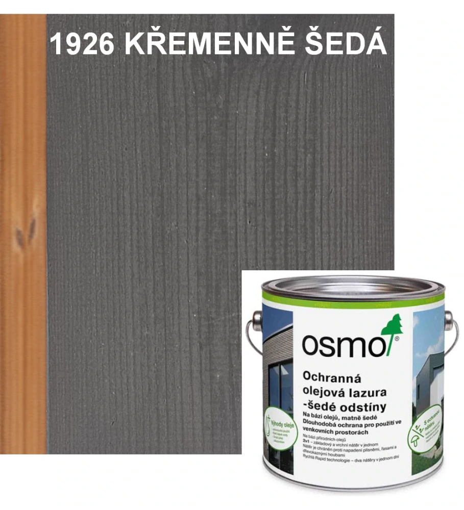 OSMO ochranná olejová lazura - odstín 1926 KŘEMENNĚ ŠEDÁ