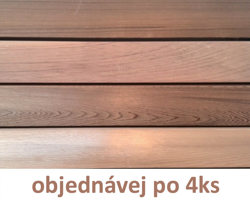 Profil RAUTE CEDR ČERVENÝ 20x90, délka 4570mm CLEAR