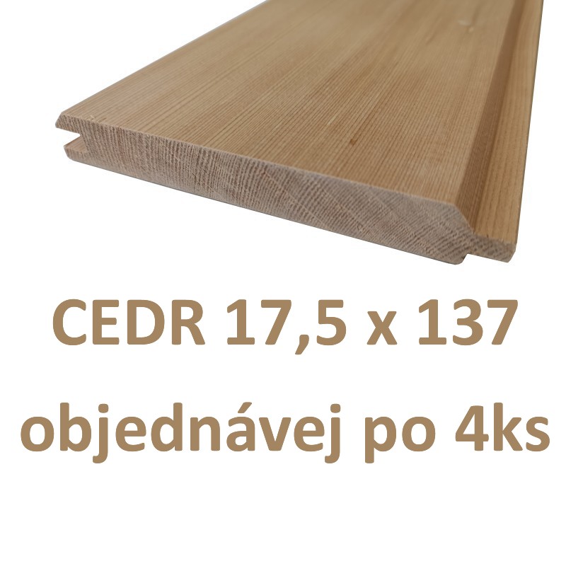 Profil KLASIK CEDR ČERVENÝ 17,5x137, délka 915mm CLEAR
