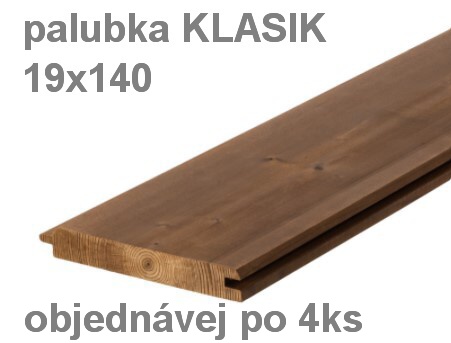 Palubka KLASIK 19x140, délka 3000mm, THERMO BOROVICE