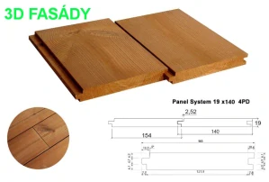 Profil THERMOWOOD Panel System 19x140, délka 4200mm