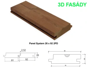 Profil THERMOWOOD Panel System 26x92, délka 3000mm