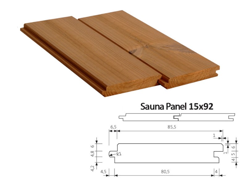 Palubka EDGE saunová THERMOWOOD 15x92, délka 2100