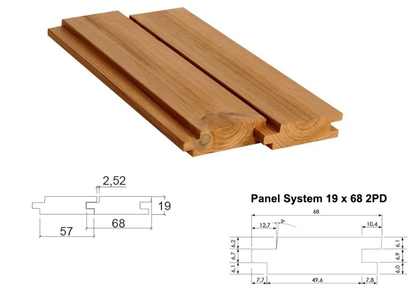 Profil THERMOWOOD Panel System 19x68, délka 3000mm