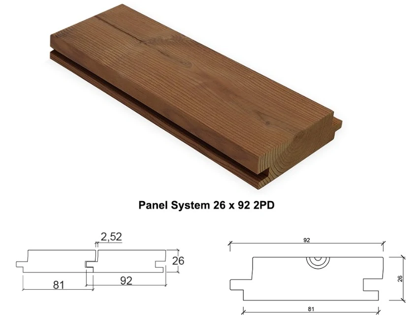 Profil THERMOWOOD Panel System 26x92, délka 3000mm