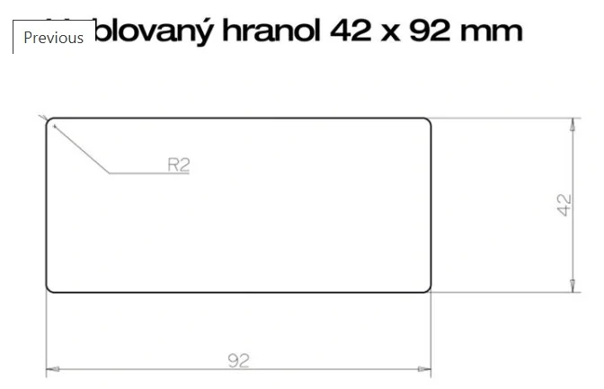 Hranol THERMO BOROVICE 42x92, délka 3900mm