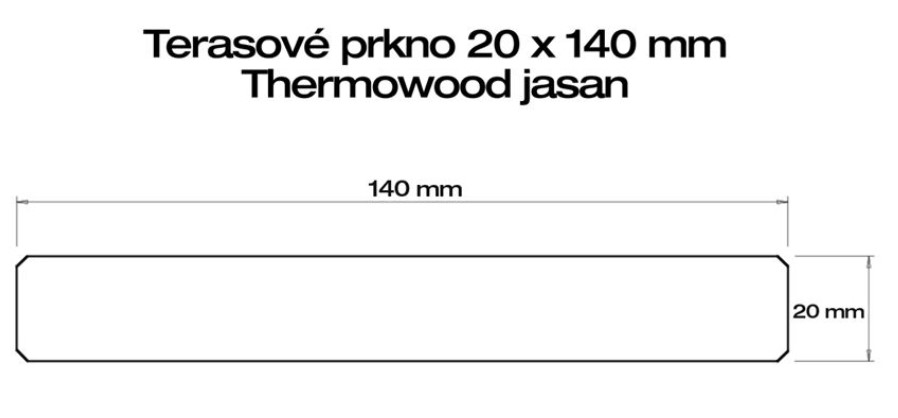 Prkno THERMO JASAN 20x140, délka 3000 hl./hl.